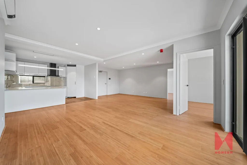 Open-plan living and dining area at 3 Edward Street, Queens Park